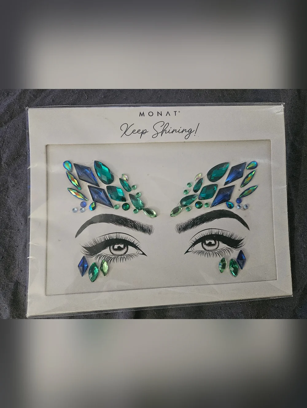 MONAT Keep Shining! Green & Teal Face Gem Stickers - Picture 1 of 3